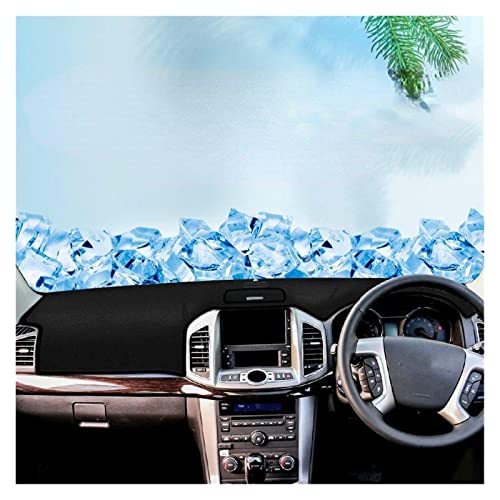 SRQORT Dashboard Cover Für Chevy Für Captiva Auto Dashboard Vermeiden Licht Pad Instrument Plattform Schreibtisch Abdeckung Matte Teppiche 2006-2019 Armaturenbrettabdeckung(RHD Black 06-19) von SRQORT