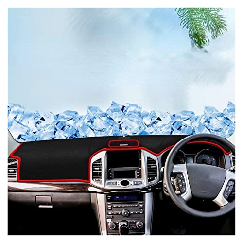 SRQORT Dashboard Cover Für Chevy Für Captiva Auto Dashboard Vermeiden Licht Pad Instrument Plattform Schreibtisch Abdeckung Matte Teppiche 2006-2019 Armaturenbrettabdeckung(RHD red 06-19) von SRQORT