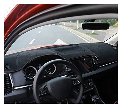 SRQORT Dashboard Cover Für Skoda Für Karoq 2017-2020 Auto Dashboard Abdeckung Matte Vermeiden Licht Pad Instrument Plattform Anti-Uv Schreibtisch Teppiche Armaturenbrettabdeckung(Black Side,LHD) von SRQORT