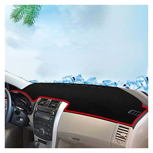 SRQORT Dashboard Cover Für Toyota Für Corolla Auto Dashboard Abdeckung Matte Sonnenschutz Pad Instrument Panel Teppich Anti-Uv 2007-2013 Armaturenbrettabdeckung(LHD Red 07-13) von SRQORT