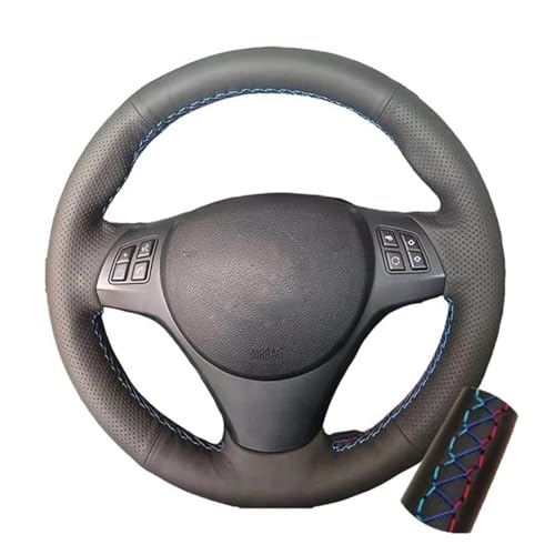 SRQORT Lenkradbezug Auto-Lenkradbezug Für E81 E90 Für M3 E91 E92 E93 E87 E82 E88 X1 E84, Handgenähtes Mikrofaser-Leder Lenkrad Bezug Auto(Three) von SRQORT