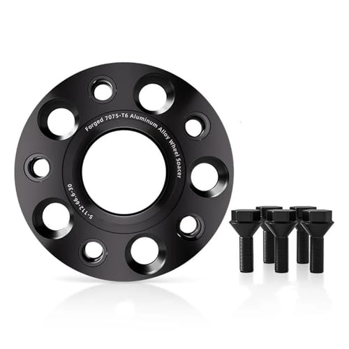 WheelSpacers 2/4 stücke 5x112 CB 57,1 M14 * 1,5 Hub Centric Schwarz Geschmiedet rad spacer Für VW Flansch Plate15/20/25/30mm(4pcs 30mm) von SRQORT
