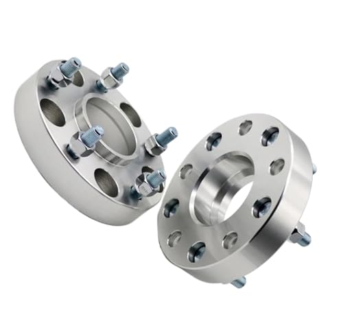 WheelSpacers 2 stück PCD 5x 114,3 15/20/25/30/35/40mm Hubcentric 67,1mm aluminium Rad Spacer Adapter 5 Lug FÜR Kia Universal Auto(2pcs 25mm Silver) von SRQORT