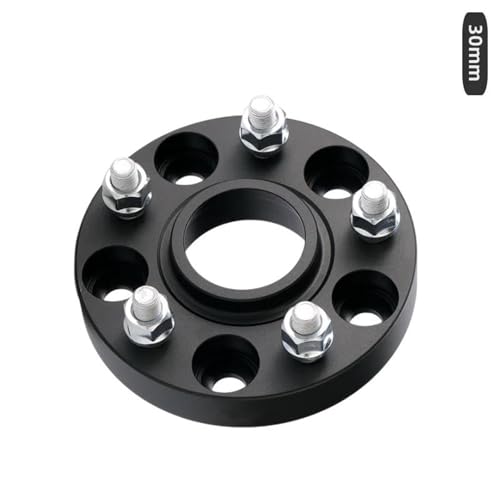 WheelSpacers Embers PCD 5x112 CB 66,6mm Spurverbreiterung Adapter M14x1,5 Für A5 Geschmiedete Aluminiumlegierung 1 Stück(1PC 30mm black) von SRQORT
