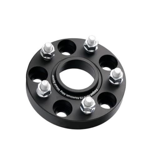 WheelSpacers Spurverbreiterung Adapter PCD 5x108 CB 63.4 Für PoleStar M14x1.5 1 Stück(1 piece Black 15mm) von SRQORT