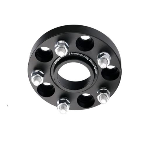 WheelSpacers Spurverbreiterung Adapter PCD 5x108 CB 63.4 Für PoleStar M14x1.5 1 Stück(1 piece Black 25mm) von SRQORT