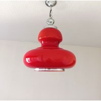 Große Mcm Rote Opalglas Pendelleuchte Aus Den 1950Er Jahren Vintage Glasleuchte Große Mcm Rote Opalglas Pendelleuchte Aus Den 1950Er Jahren Vintage Glasleuchte von SRSantander