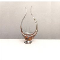 Vintage Murano Glas Herzstück Mit Metall Sockel Oder Fuß Aus Den 70Er Jahren von SRSantander