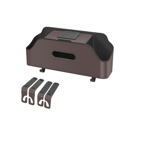 SRTMIRJJ Auto Rear Seat Kopfstütze Organisator für Serie 2 Series 2er U06 Active Tourer 2021-2024 2025, Multifunktional Leder Sitz Aufbewahrungsbox mit Getränkehalter Tissue und Haken,Brown von SRTMIRJJ