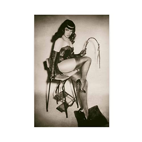 Bettie Page Foto-Poster Leinwand Poster Schlafzimmer Dekor Sport Landschaft Büro Zimmer Dekor Geschenk ohne Rahmen Stil 30 x 45 cm von SRVOOZ