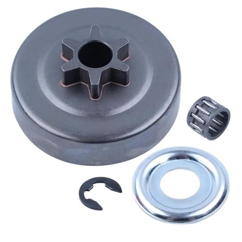 3/8 Pitch 6 Zähne Kupplungstrommel Kettenrad Unterlegscheibe und E-Clip Kit kompatibel mit MS170 MS180 MS210 MS230 MS250 Kettensägen von SRxBKC