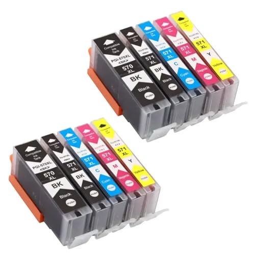SRxBKC Kompatible ICICI -Tintenpatrone 570 CLI 571 XL CLI 551 XL Kompatibel mit Druckermodelle MG5752 MG5753 MG6850 MG6853 MG7750 MG7751 MG7752(5Color 2set) von SRxBKC