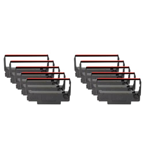 SRxBKC Kompatible Tinte Druckband Kompatibel mit ERC30 ERC34 ERC38 funktioniert mit TM-U200 U200A U200B U200D U210B U210D U220 U220A U220B Drucker(10 pcs Black and red) von SRxBKC