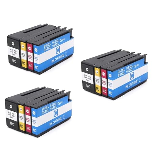 SRxBKC Kompatible Tintenpatrone Kompatibel mit 952 953 954 955 952XL 953XL 954XL 955XL Kompatibel mit OfficeJet 7740 8710 8715 8720 8730 8740 8210 8216 8725(3set) von SRxBKC