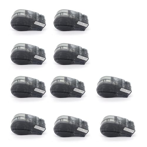 SRxBKC M21-750-499 Schwarz auf weißer Nylon-Etikettenklebebandspatrone kompatibel mit Etikettendrucker und Labor-Kennzeichnung(M21-750-499-10pcs) von SRxBKC