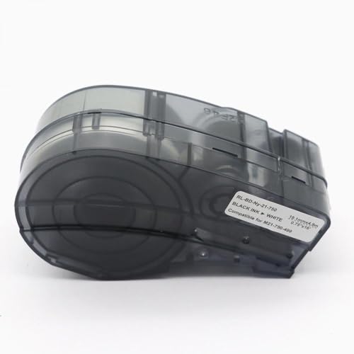 SRxBKC M21-750-499 Schwarz auf weißer Nylon-Etikettenklebebandspatrone kompatibel mit Etikettendrucker und Labor-Kennzeichnung(M21-750-499-1pcs) von SRxBKC