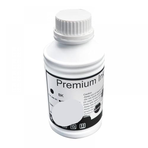 SRxBKC Sublimationstinte kompatibel mit fluoreszierenden Sublimation Wärmelentransfertinte Kompatibel mit T-Shirts Telefonkoffer Tassen Keramik und mehr(BK-1000ml) von SRxBKC