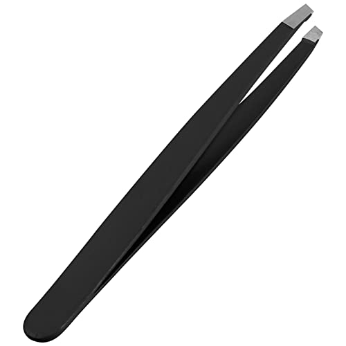 Pinzette Professionelle schräge Pinzette für Gesichtshaare Damen & Herren Edelstahl Präzisionspinzette für eingewachsene Haarpinzette (schwarz) von SS INSTRUMENTX