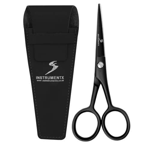 SS INSTRUMENTX bartschere männer - Professionelle Schnurrbart Haar schere für Nasenhaare, Edelstahl barttrimmer Schere für Augenbrauen, Wimpern und Ohren haarschneideschere von SS INSTRUMENTX