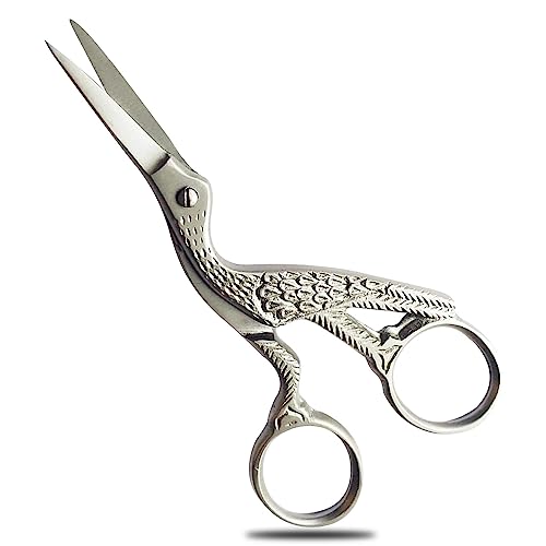 Stickschere mit Storchmotiv und Kreuzstich-Nähschere, kleines Vogel-Werkzeug, Silber Stickschere mit Storchmotiv und Kreuzstich-Nähschere, kleines Vogel-Werkzeug, Silber von SS INSTRUMENTX