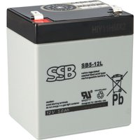 SSB Blei Akku SB 5-12L AGM Batterie 6,3mm Faston- 12V 5Ah von SSB