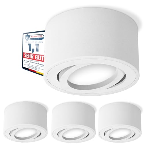SSC-LUXon 4 Stück CELI-1WM Aufbaustrahler LED schwenkbar - 4x LED Modul 4W neutralweiß 230V wechselbar - Downlight weiß matt SSC-LUXon 4 Stück CELI-1WM Aufbaustrahler LED schwenkbar - 4x LED Modul 4W neutralweiß 230V wechselbar - Downlight weiß matt von SSC-LUXon