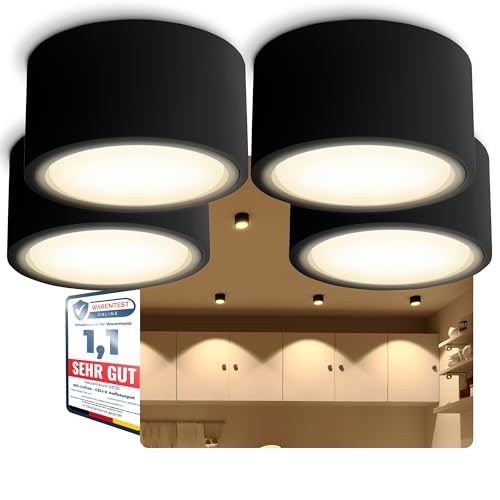 SSC-LUXon 4 Stück CELI-X LED Aufbauleuchte matt schwarz - flach & rund - inkl. tauschbarem LED GX53 mit 5W in warmweiß SSC-LUXon 4 Stück CELI-X LED Aufbauleuchte matt schwarz - flach & rund - inkl. tauschbarem LED GX53 mit 5W in warmweiß von SSC-LUXon