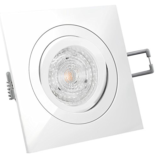 LED Einbau-Strahler QF-2 eckig schwenkbar weiß mit 4,9W PHILIPS GU10 LED Lampe warm-weiß DIMMBAR LED Einbau-Strahler QF-2 eckig schwenkbar weiß mit 4,9W PHILIPS GU10 LED Lampe warm-weiß DIMMBAR von SSC-LUXon