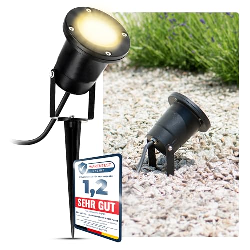 SSC-LUXon LED Gartenstrahler mit Erdspieß für außen in schwarz Gartenleuchte Kopf schwenkbar mit 3W GU10 LED Lichtfarbe warmweiß SSC-LUXon LED Gartenstrahler mit Erdspieß für außen in schwarz Gartenleuchte Kopf schwenkbar mit 3W GU10 LED Lichtfarbe warmweiß von SSC-LUXon