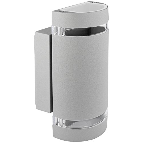 SSC-LUXon LED Wand-lampe Up & Down IP44 für Außen Wandleuchte inkl. 2x LED Leuchtmittel 4W warmweiß 2700K für 230V Aufbau-Leuchte Oberfläche Alu Grau SSC-LUXon LED Wand-lampe Up & Down IP44 für Außen Wandleuchte inkl. 2x LED Leuchtmittel 4W warmweiß 2700K für 230V Aufbau-Leuchte Oberfläche Alu Grau von SSC-LUXon