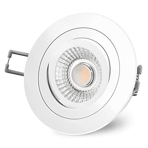 SSC-LUXon RF-2 LED Einbaustrahler Spot inkl. 6W LED Modul mit RA 90 für sehr natürliches Licht - dimmbare Einbauleuchte 230V warmweiß von SSC-LUXon