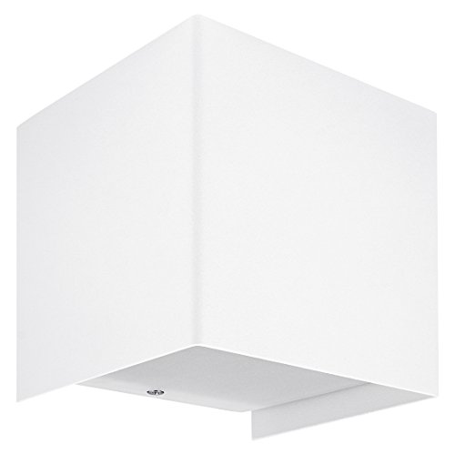 SSC-LUXon Up & Down LED Wandleuchte CUBE weiß lackierter Stahl mit LED G9 3W warm weiß 2700K von SSC-LUXon