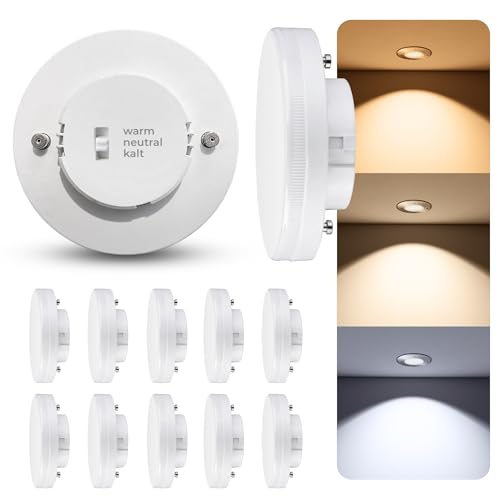 SSC-LUXon 10 Stück LumiFLEX GX53 LED Lampen 3-in-1 Weißtöne per Schalter einstellbar - LED Spot Strahler Ersatz zum Wechseln 230V von SSC-LUXon
