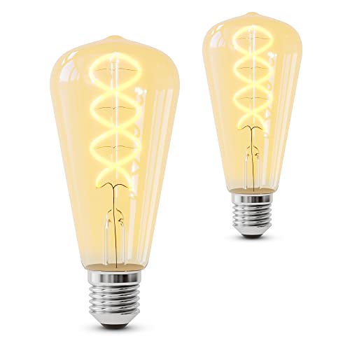 SSC-LUXon 2 Stück LUBI Design Vintage LED Glühbirne E27 Edison mit Retro Filament - Glühlampe dimmbar 3,5W extra warmweiß Nostalgie von SSC-LUXon