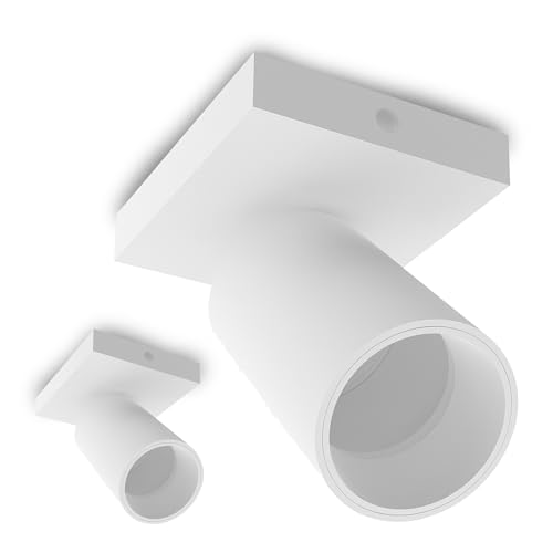 SSC-LUXon 2er Set NUVIO Spotstrahler Deckenlampe Wandleuchte 1-flammig weiß downlight für separates GU10 Leuchtmittel von SSC-LUXon