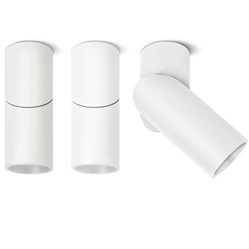 SSC-LUXon 3 Stück TOBI-L Deckenstrahler 2-in-1 für Wand & Decke mit Fassung für 1x GU10 - Spotstrahler weiß schwenkbar drehbar von SSC-LUXon