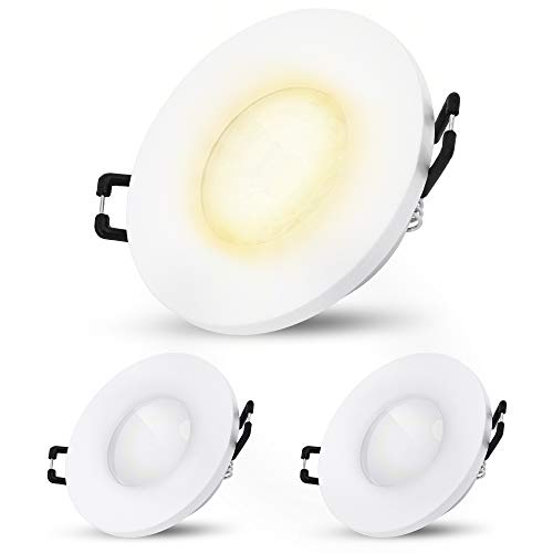 SSC-LUXon 3er Pack BEDA Einbaustrahler IP65 flach 30mm mit LED wechselbar warmweiß 4W - Einbauspot Dusche außen rund weiß 230V SSC-LUXon 3er Pack BEDA Einbaustrahler IP65 flach 30mm mit LED wechselbar warmweiß 4W - Einbauspot Dusche außen rund weiß 230V von SSC-LUXon