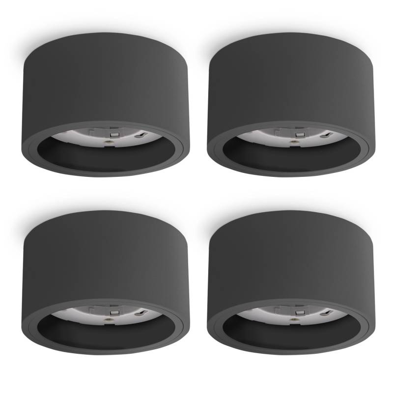 SSC-LUXon 4 Stück CELI-X LED Deckenaufbaustrahler Anthrazit Flach mit GX53 Fassung von SSC-LUXon