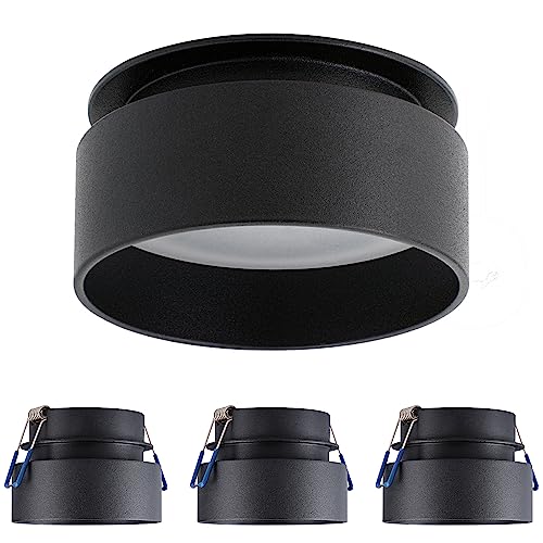 SSC-LUXon 4 Stück Einbau Deckenstrahler Sudara mit indirektem Licht Fassung für GU10 oder Module - Design Einbauspot schwarz von SSC-LUXon