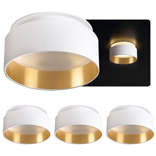 SSC-LUXon 4 Stück Sudara Decken Einbauspot indirektes Licht - Spot Design Strahler Gold weiß Einbauleuchte Deckenlampe für GU10 / Modul von SSC-LUXon