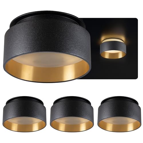 SSC-LUXon 4 Stück Sudara Einbau Deckenspot indirektes Licht - Einbau Design Strahler Gold schwarz Downlight Deckenspot für GU10 / Modul von SSC-LUXon