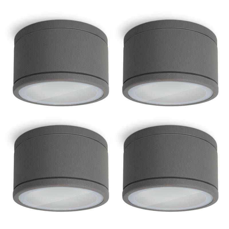 SSC-LUXon 4er Set CELI-WX Aufbaustrahler Flach IP44 Anthrazit Ohne GX53 Lampe von SSC-LUXon