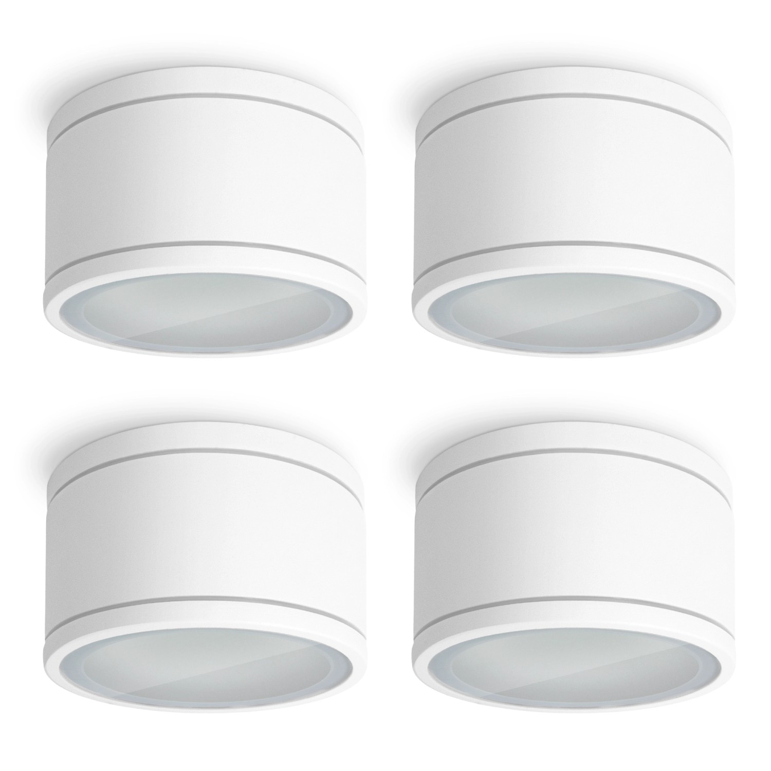 SSC-LUXon 4er Set Celi-WX LED Aufbauspot Weiß IP44 ohne Leuchtmittel mit GX53 Fassung von SSC-LUXon