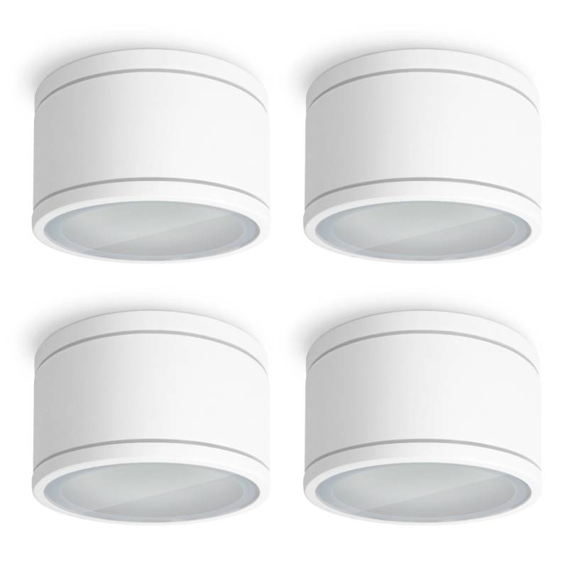 SSC-LUXon 4er Set Celi-WX LED Aufbauspot Weiß IP44 ohne Leuchtmittel mit GX53 Fassung von SSC-LUXon