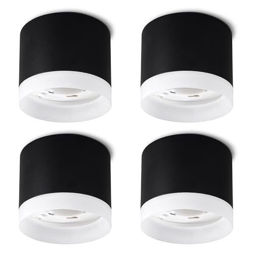 SSC-LUXon 4er Set VORA Deckenspot flach rund mit Leuchtrand - Design Aufbaustrahler matt schwarz für 4x GX53 Leuchtmittel 230V SSC-LUXon 4er Set VORA Deckenspot flach rund mit Leuchtrand - Design Aufbaustrahler matt schwarz für 4x GX53 Leuchtmittel 230V von SSC-LUXon