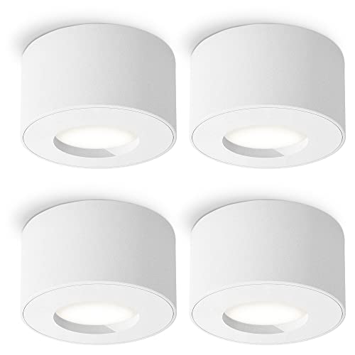 SSC-LUXon 4x CELI-1 Aufbaustrahler Bad Außen IP44 LED fourSTEP Dimmen ohne Dimmer - Badspot 4W neutralweiß breiter Abstrahlwinkel von SSC-LUXon