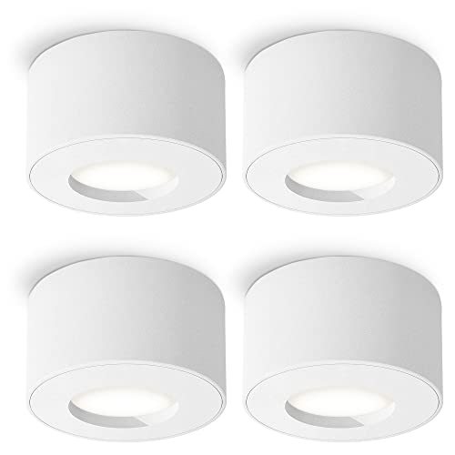 SSC-LUXon 4x CELI-1 Aufbaustrahler Bad Außen IP44 LED fourSTEP Dimmen ohne Dimmer - Badspot 5W neutralweiß breiter Abstrahlwinkel von SSC-LUXon