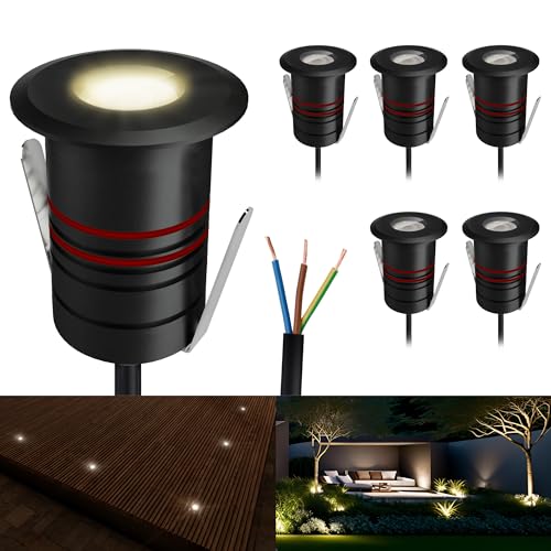 SSC-LUXon 6 Stück JAVO Bodeneinbauspots LED Außen 230V Erdstrahler warmweiß - Bodenleuchte klein begehbar IP67 schwarz Ø 47mm SSC-LUXon 6 Stück JAVO Bodeneinbauspots LED Außen 230V Erdstrahler warmweiß - Bodenleuchte klein begehbar IP67 schwarz Ø 47mm von SSC-LUXon
