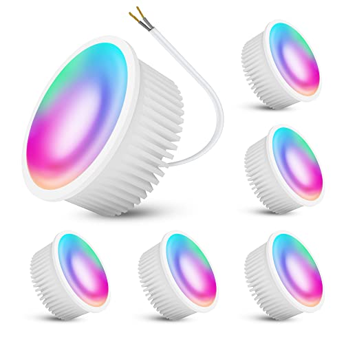 SSC-LUXon 6 Stück Modul Smart Home WiFi LED Lampe flach RGB CCT kompatibel mit Alexa, Siri & Google - dimmbar App- & Sprachsteuerung RGB & Weißtöne von SSC-LUXon