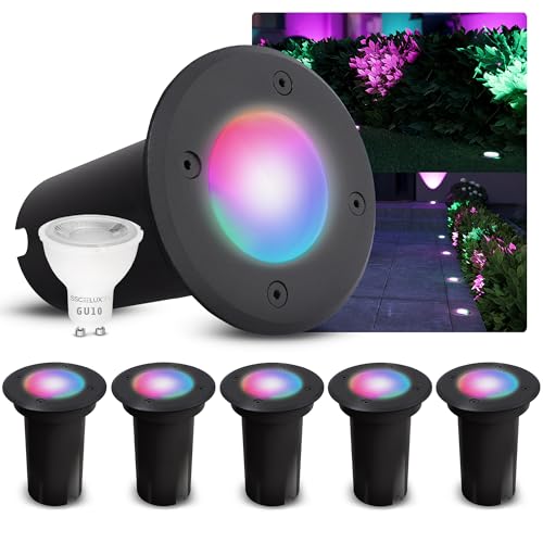 SSC-LUXon 6er-Set LED Bodeneinbaustrahler KALPA rund schwarz Bodenleuchte IP67 trittfest & befahrbar Smart LED RGB+W dimmbar SSC-LUXon 6er-Set LED Bodeneinbaustrahler KALPA rund schwarz Bodenleuchte IP67 trittfest & befahrbar Smart LED RGB+W dimmbar von SSC-LUXon